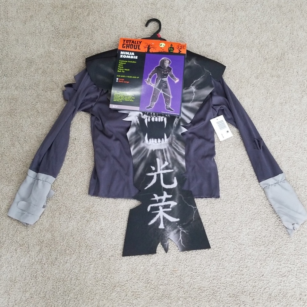 Kids Ninja Zombie Halloween Costume XL ages 6+